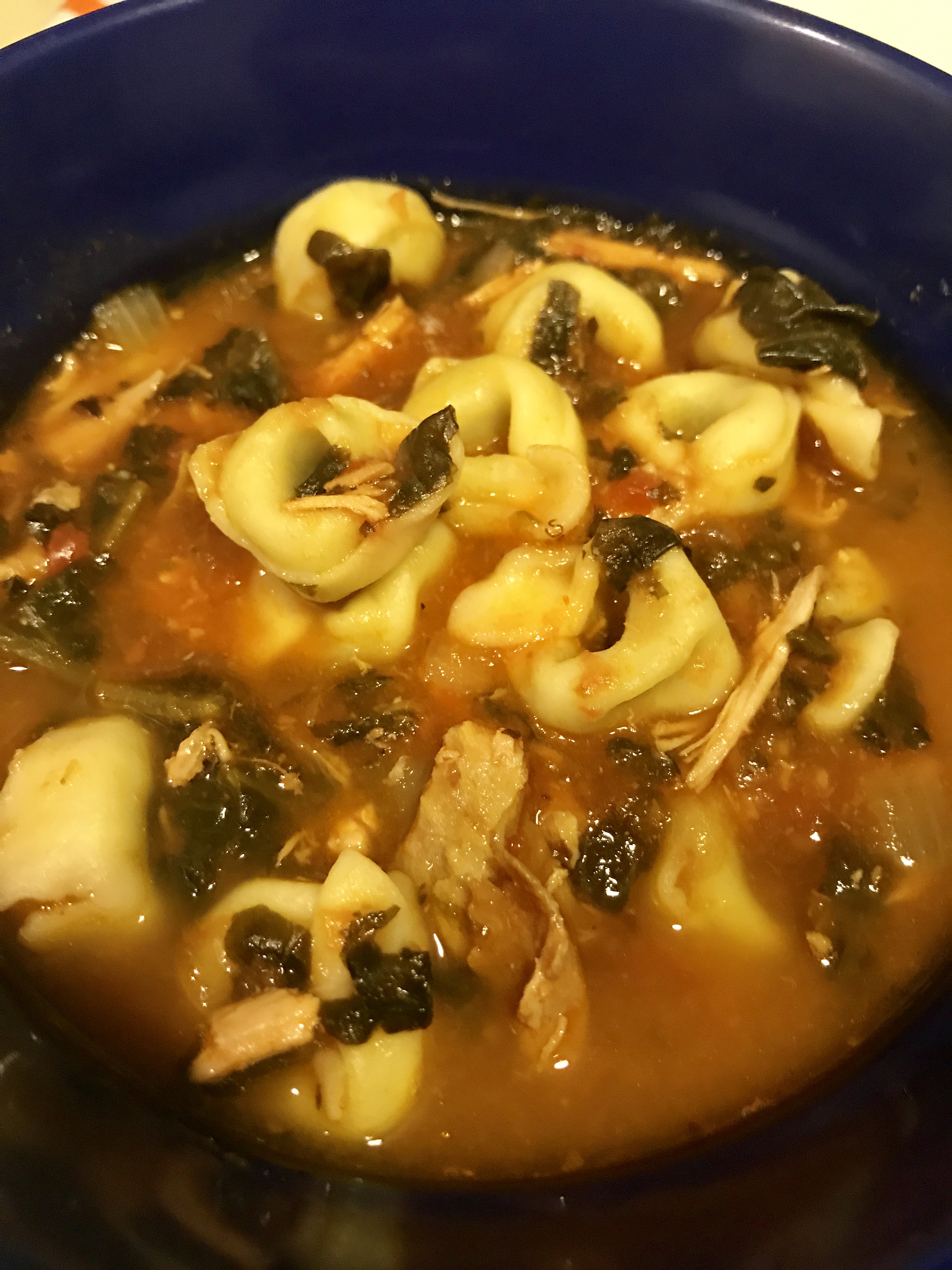 Chicken, Spinach, and Tortellini Soup