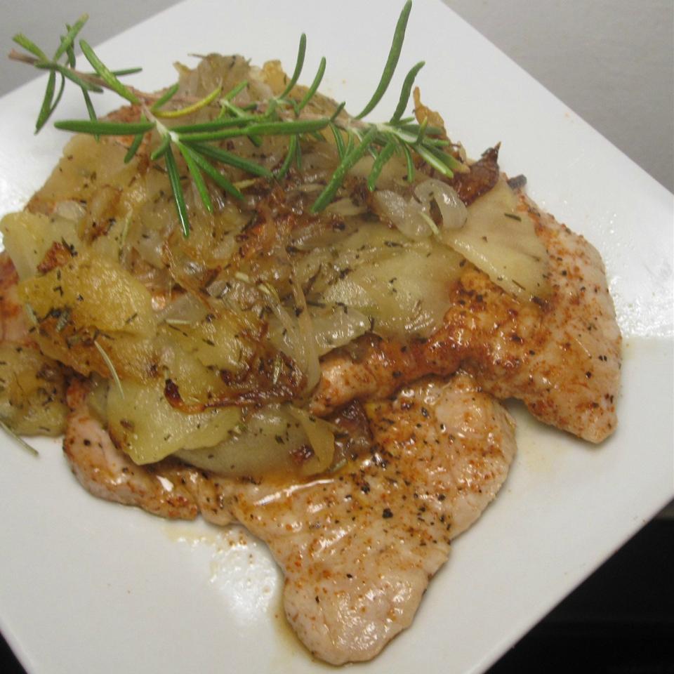 Autumn Apple Onion Pork Chops