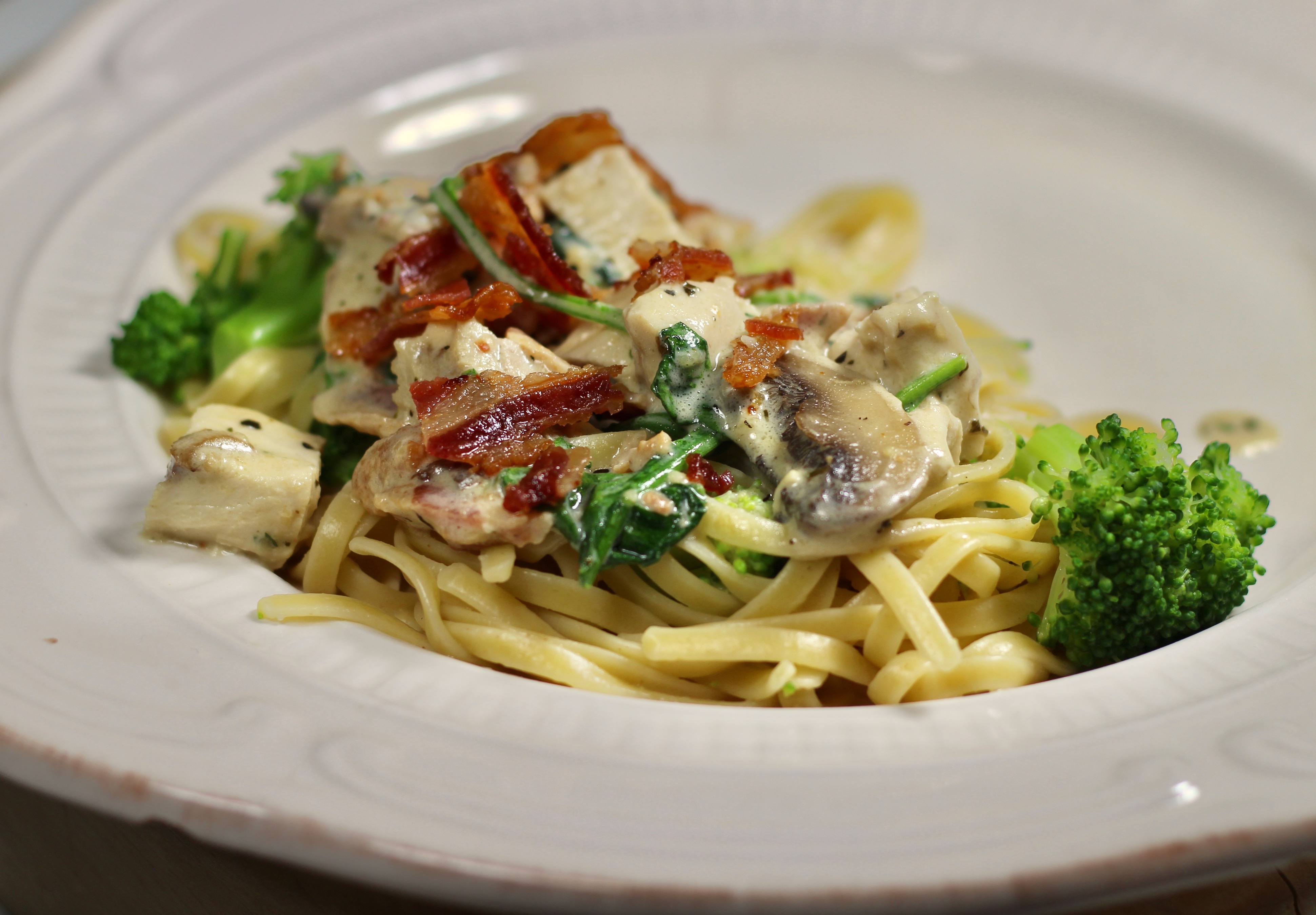 Chicken, Broccoli, and Spinach Alfredo