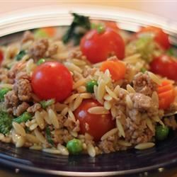 Colorful Garlic Orzo