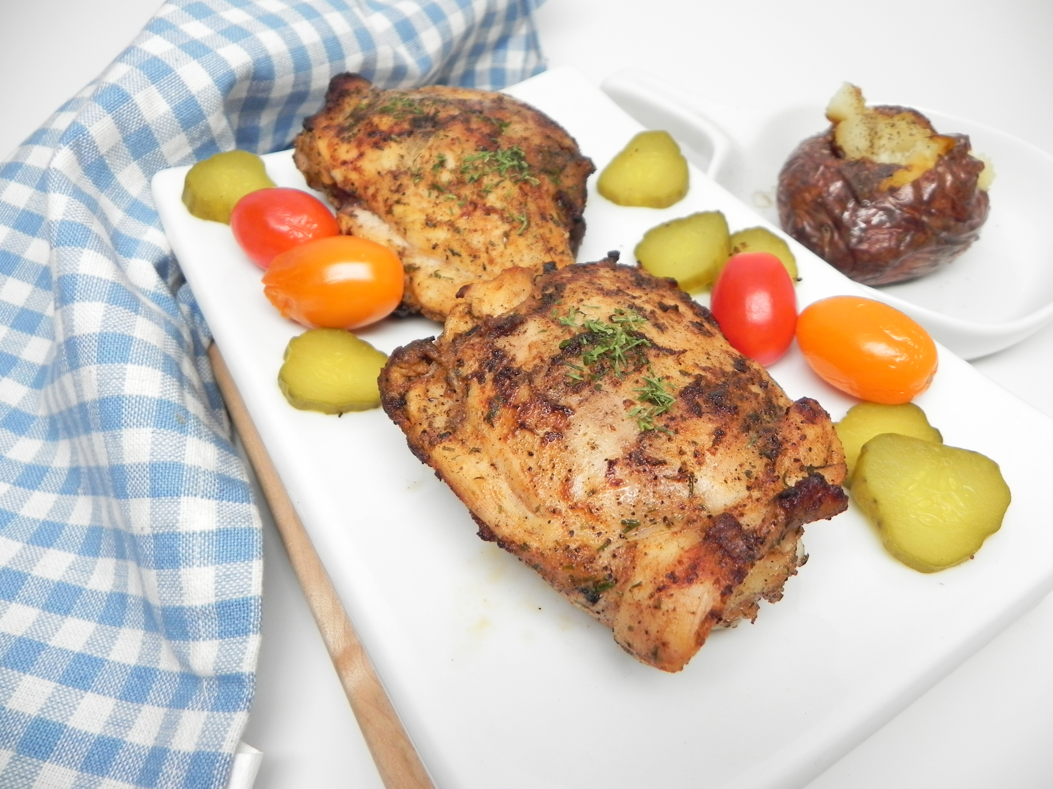 Grilled Dill Pickle Chicken Thighs
