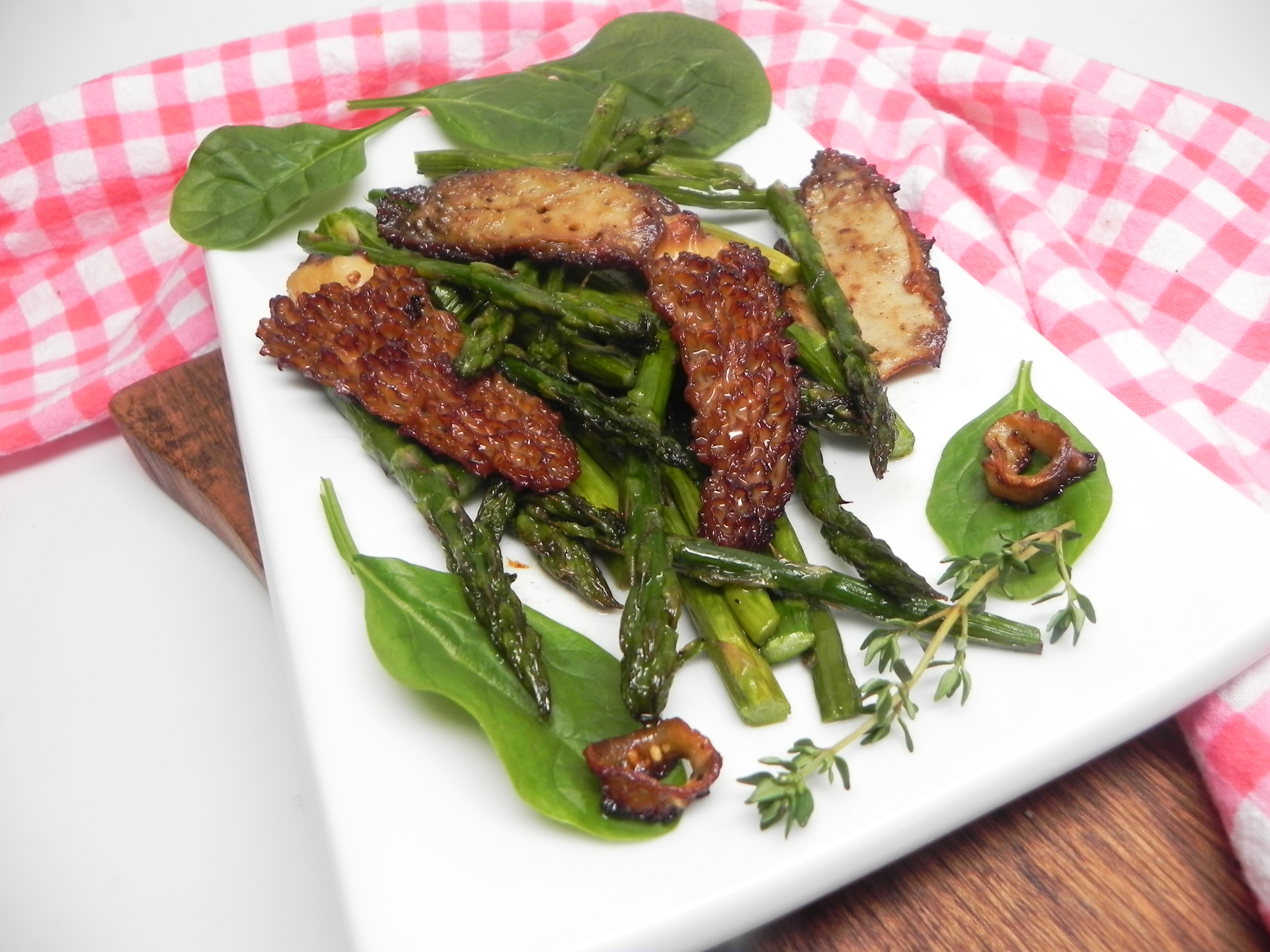 Roasted Asparagus and Morel Mushrooms