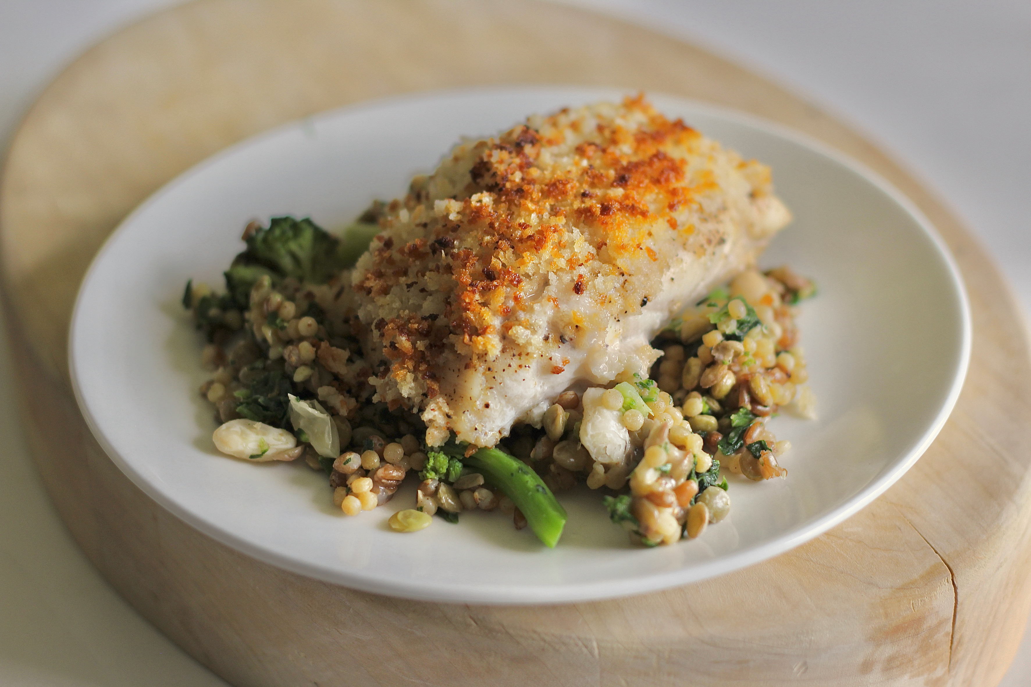 Baked Halibut with Crispy Panko