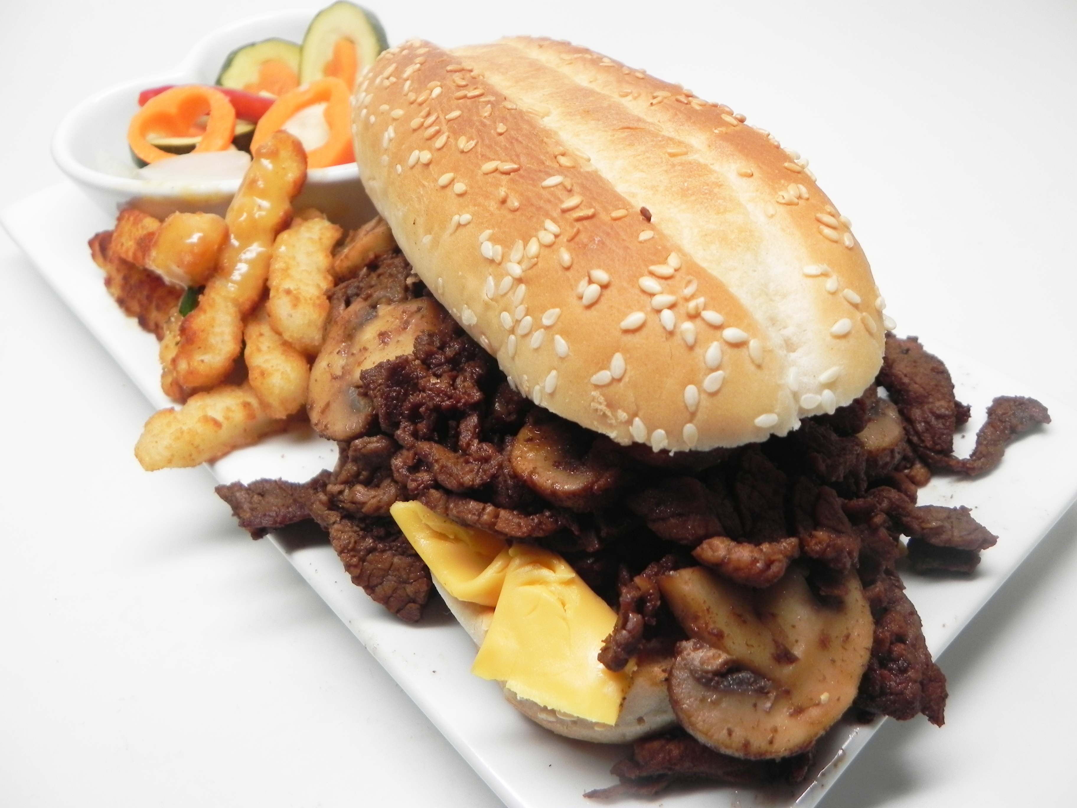 Corey's Steak, Cheese, and Mushroom Subs