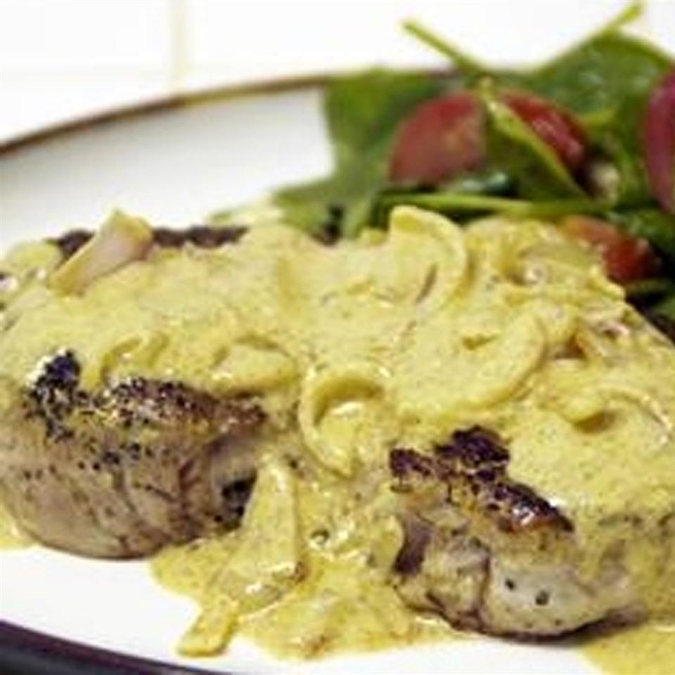 Boneless Pork Chop with Shallot Mustard Sauce