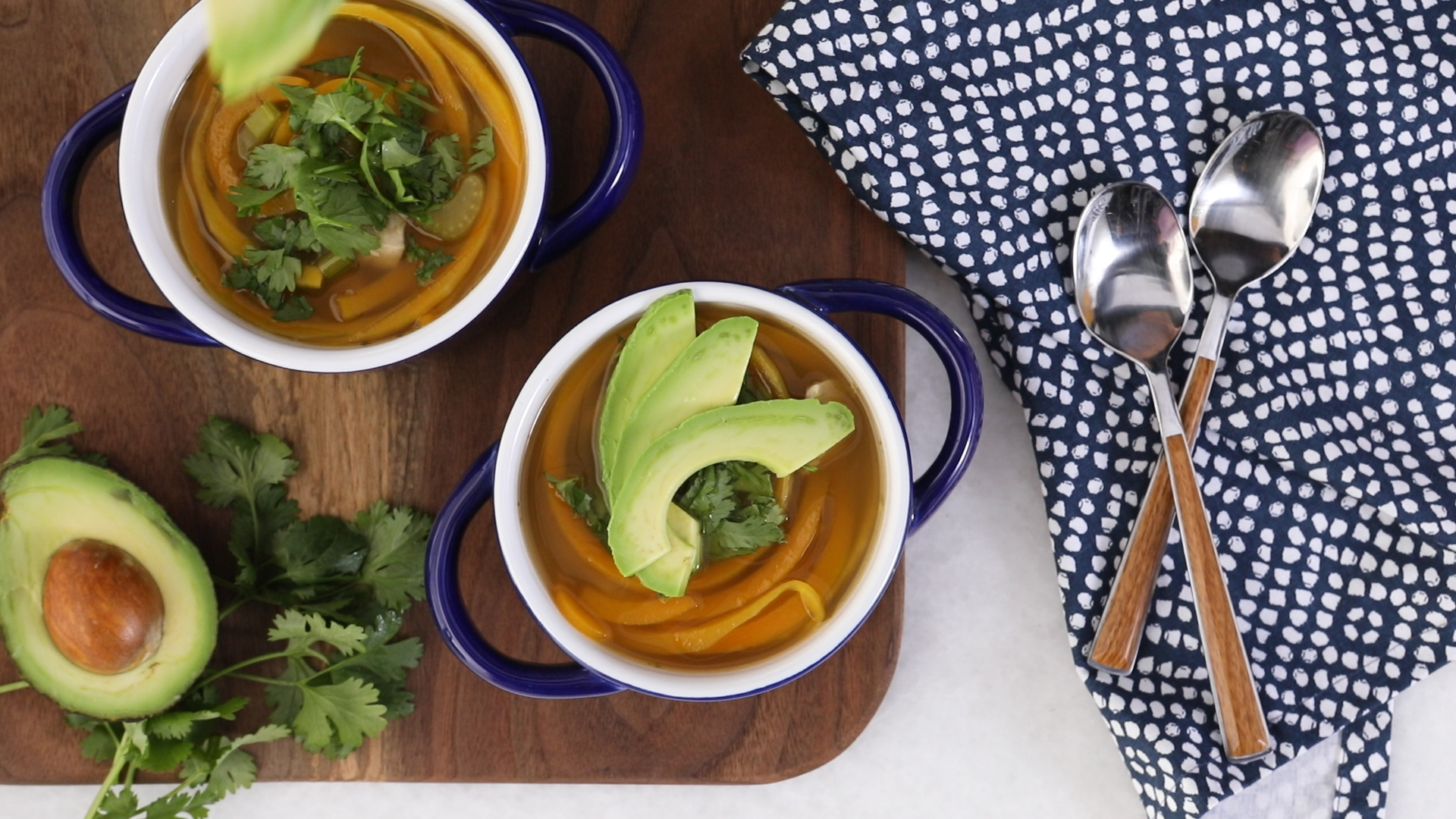 Butternut Squash Noodle Soup with Turkey