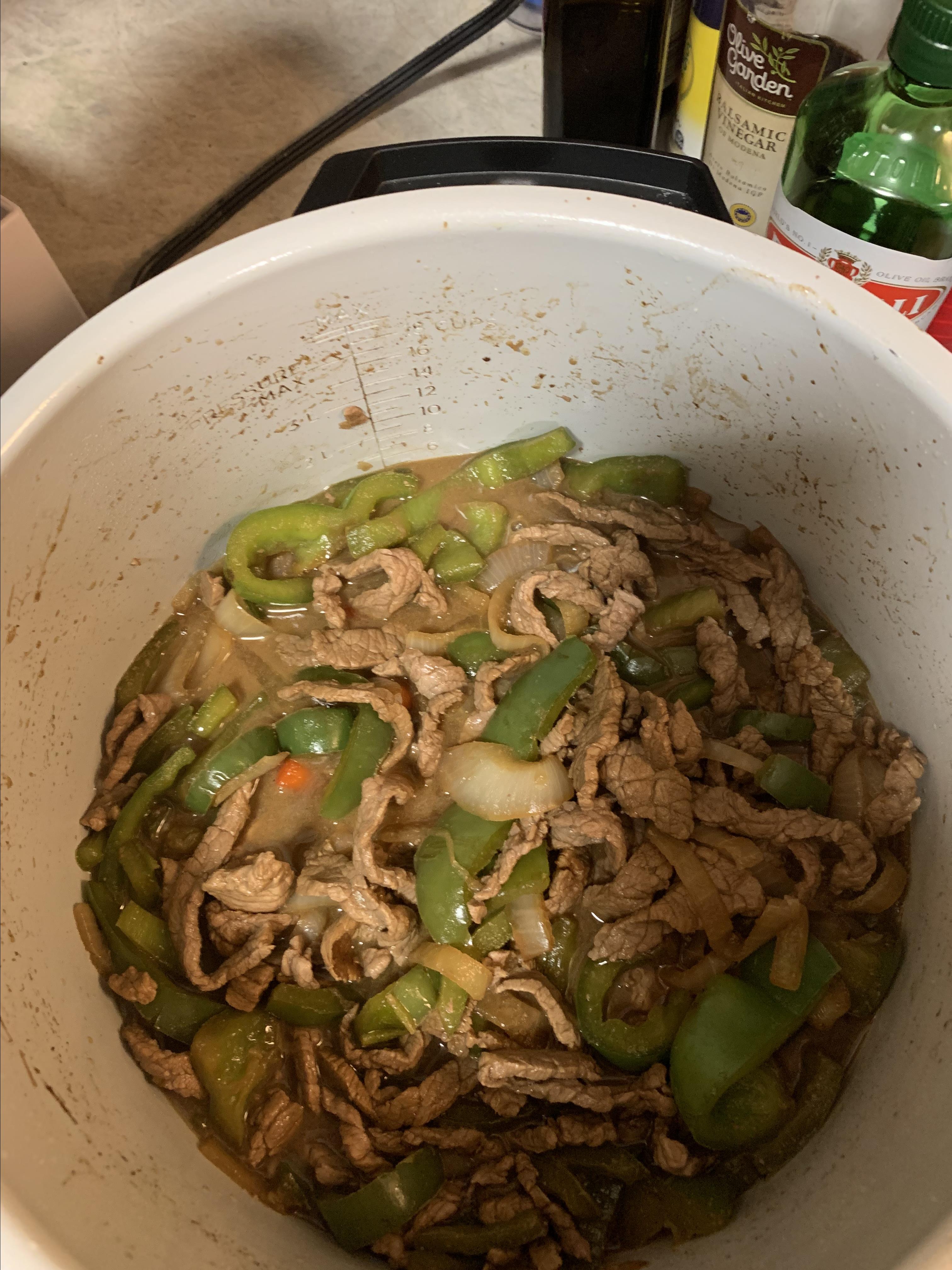 Pepper Steak and Rice