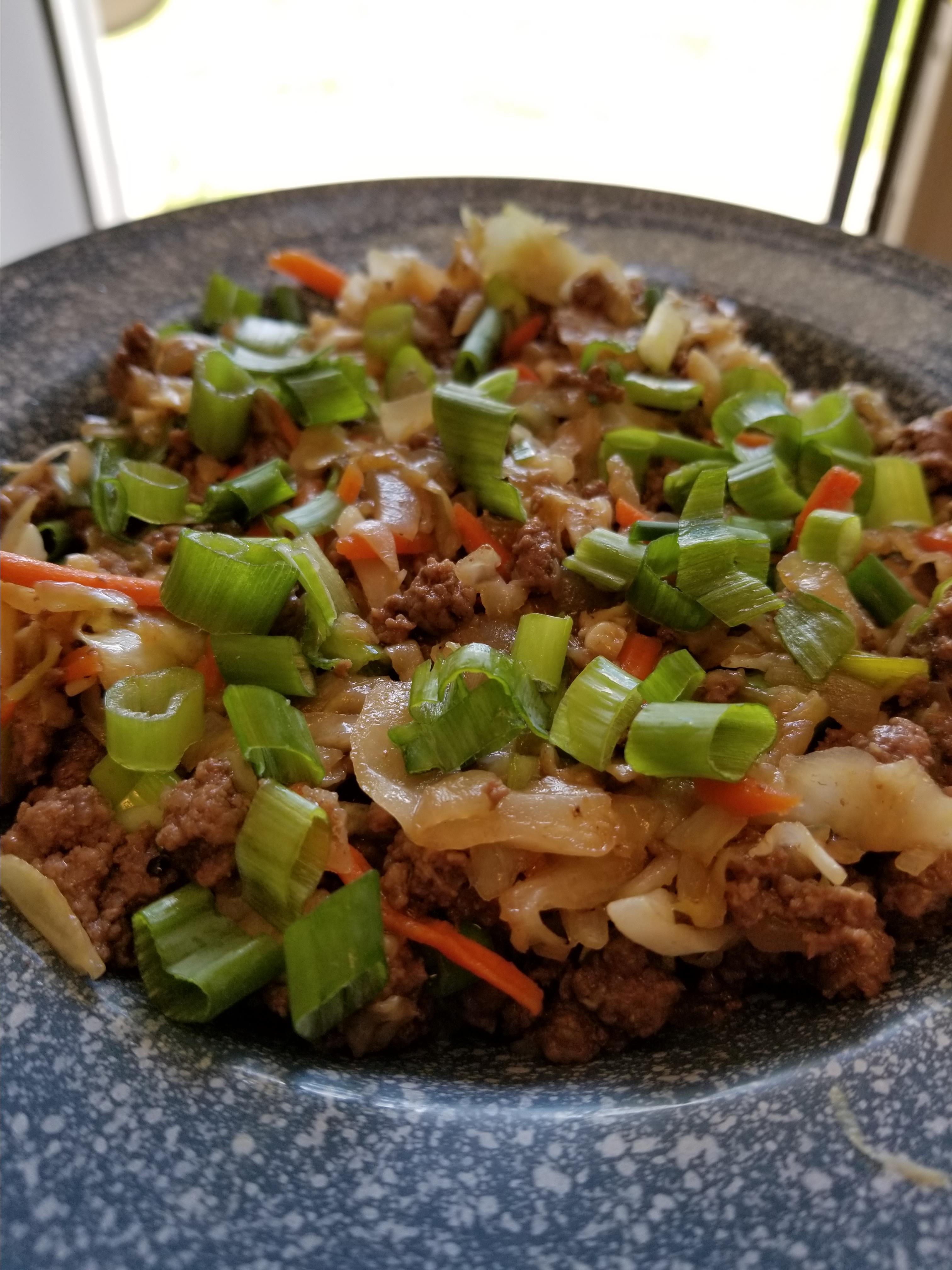 Keto Beef Egg Roll Slaw