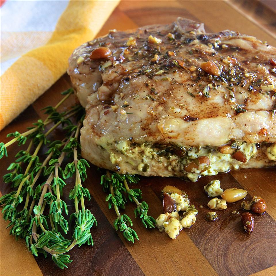 Pesto Stuffed Pork Chops