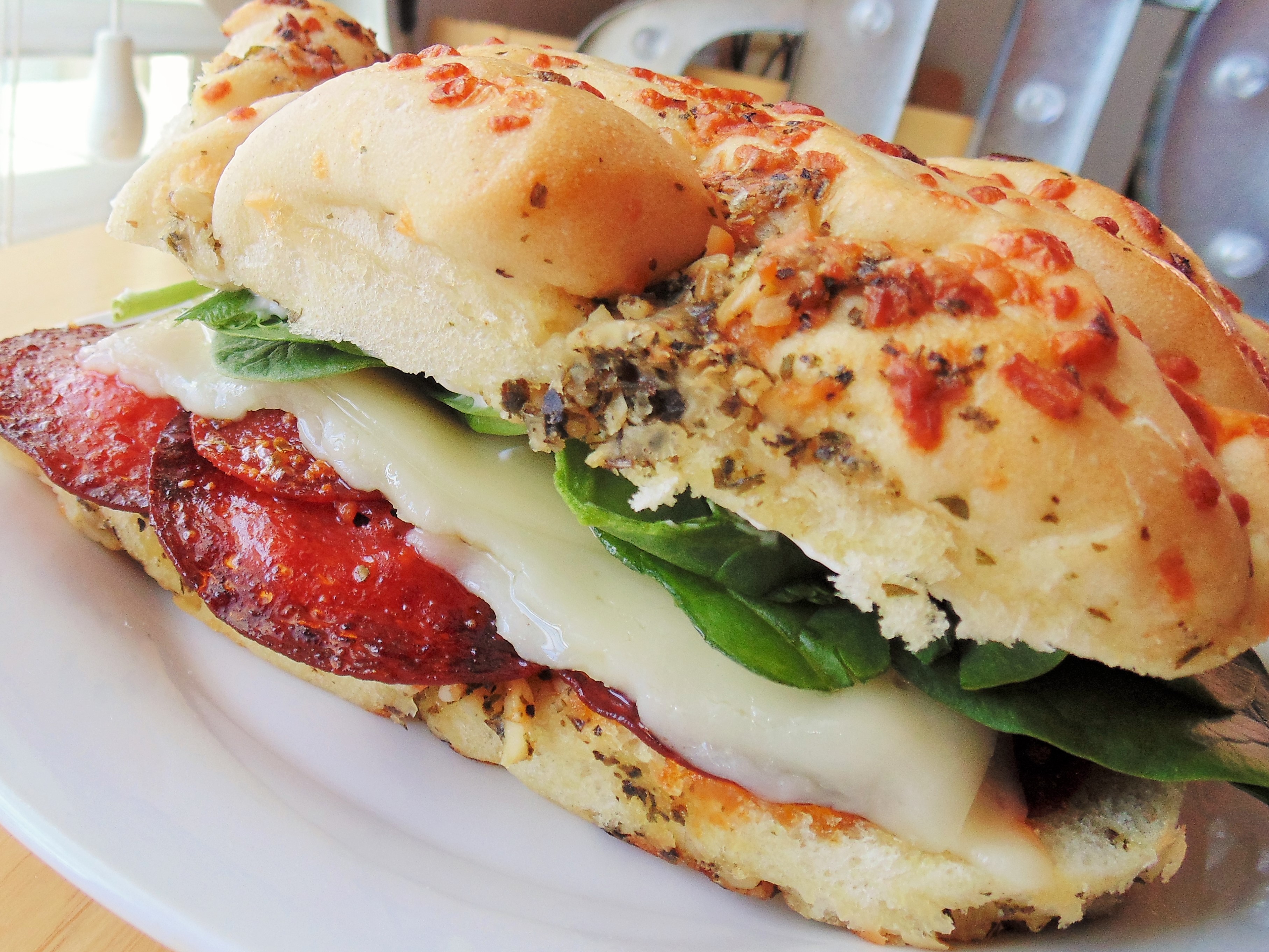 Grilled Margherita® Pepperoni on Focaccia with Sun-Dried Tomato Olio