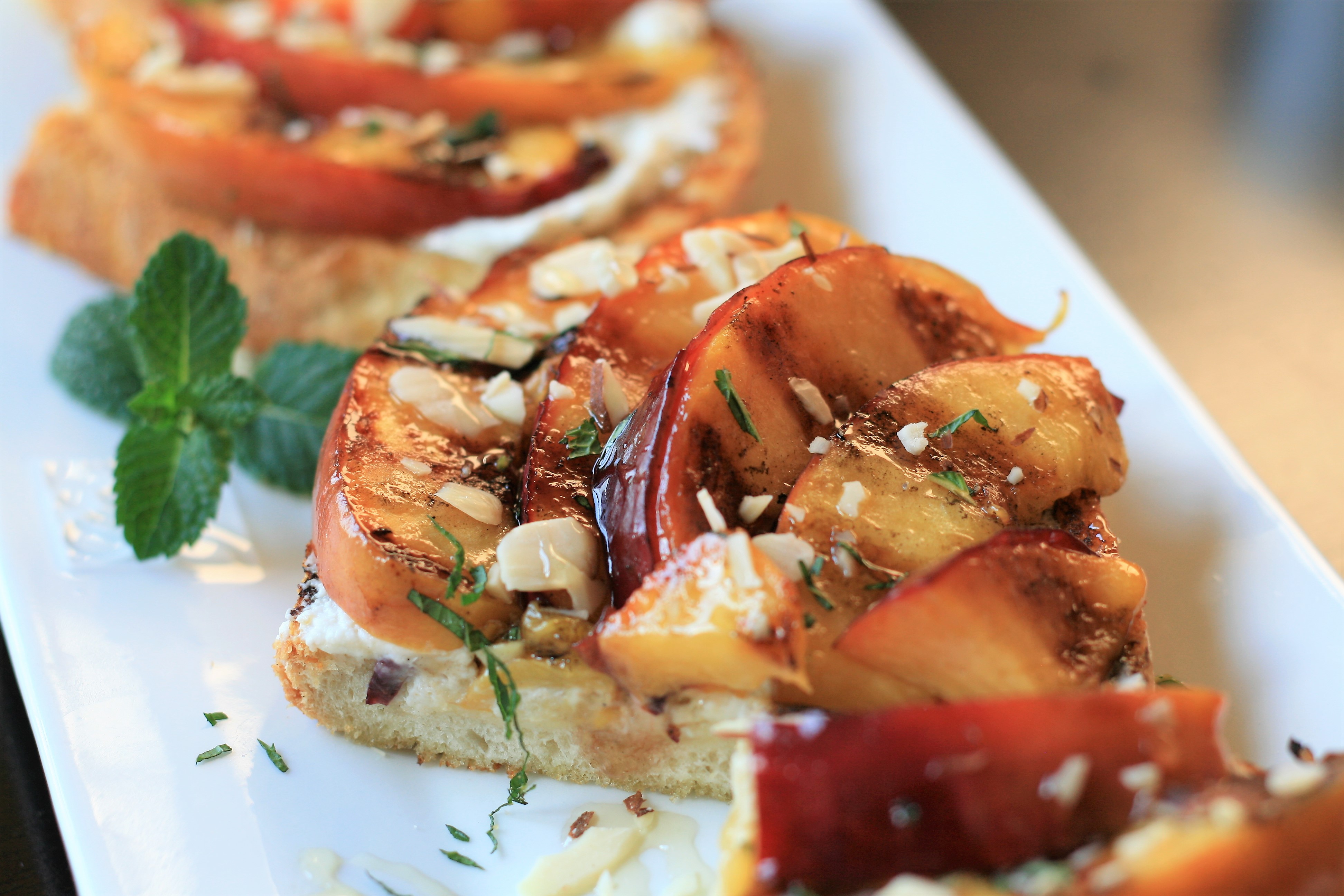 Grilled Honey-Nectarine Ricotta Toast