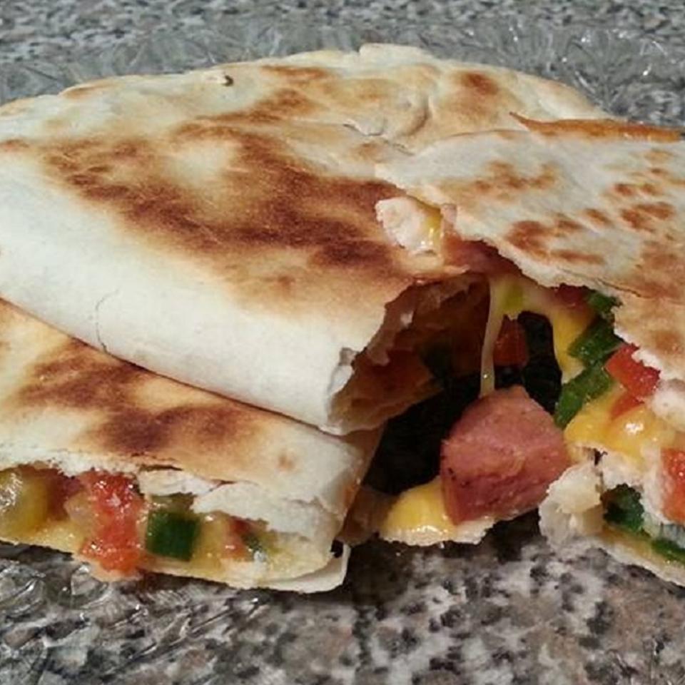 Andouille and Poblano Quesadillas
