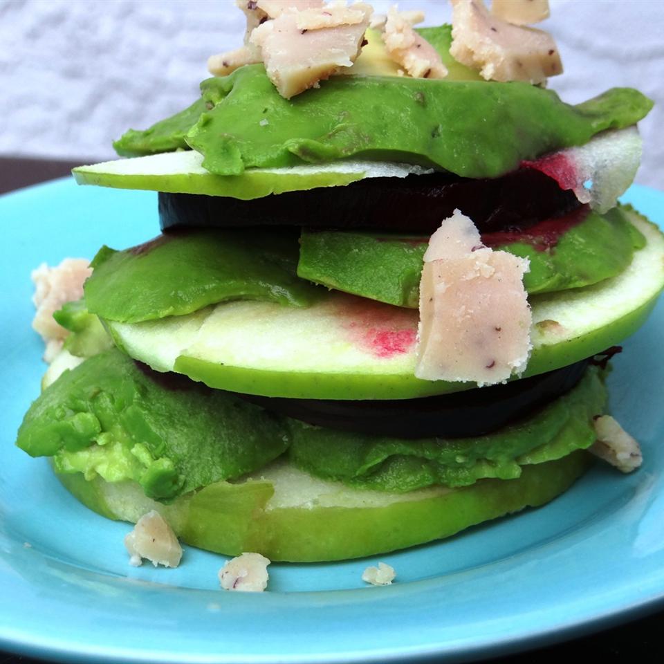 Roasted Beet, Avocado and Granny Smith Apples Tower