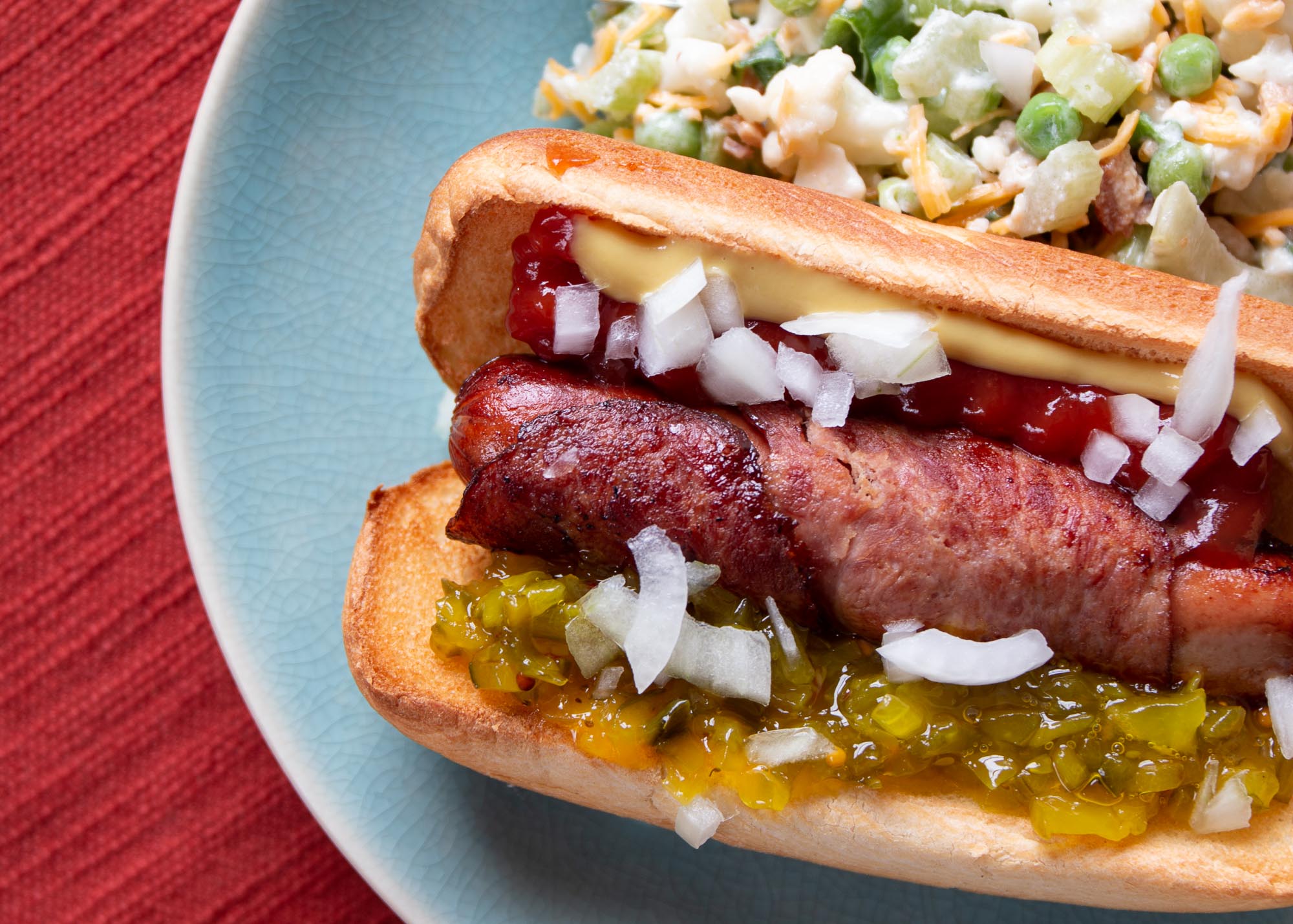 Fried Bacon Wrapped Hot Dog